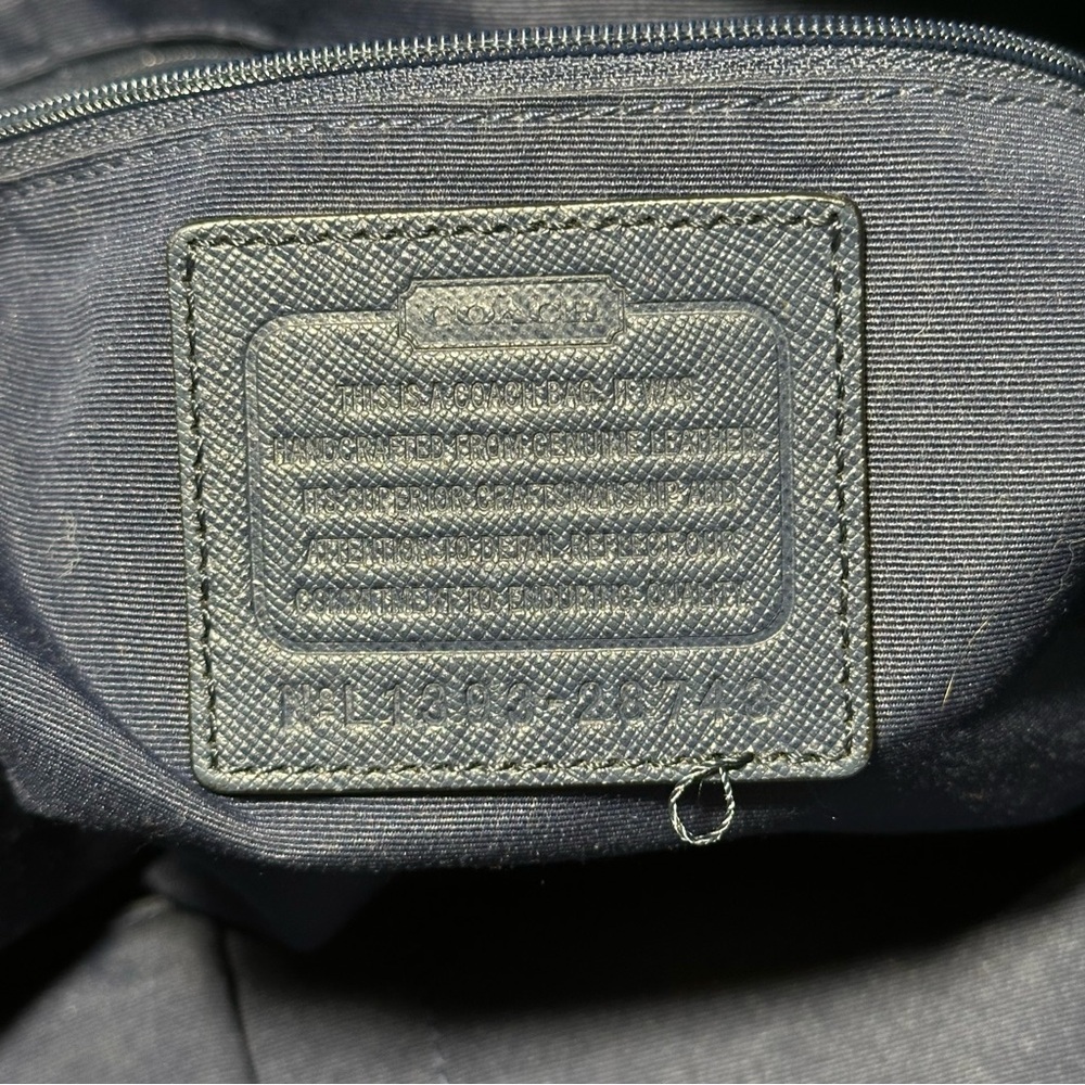 Coach Madison Saffiano East/West Tote Bag Blue EUC/GUC - Picture 5 of 14
